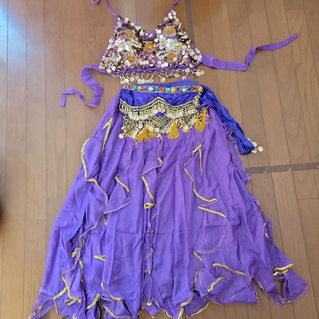 【新品未使用】ベリーダンス セットアップ 紫 シフォン