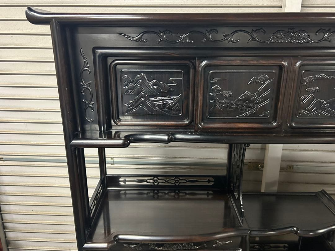 ☆GC209【中古品】 飾り棚　唐木 幅122cm