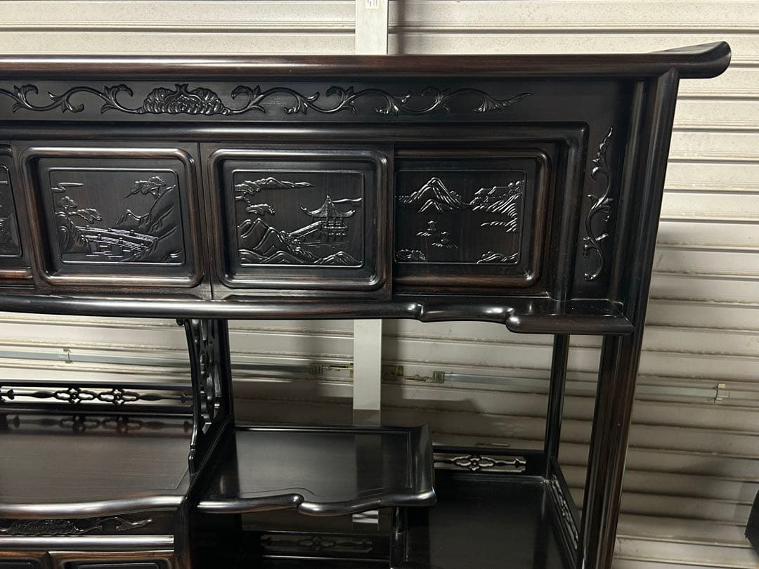 ☆GC209【中古品】 飾り棚　唐木 幅122cm