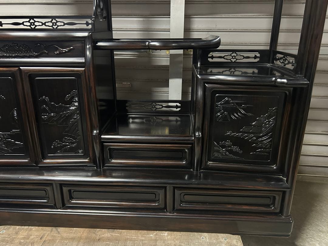 ☆GC209【中古品】 飾り棚　唐木 幅122cm