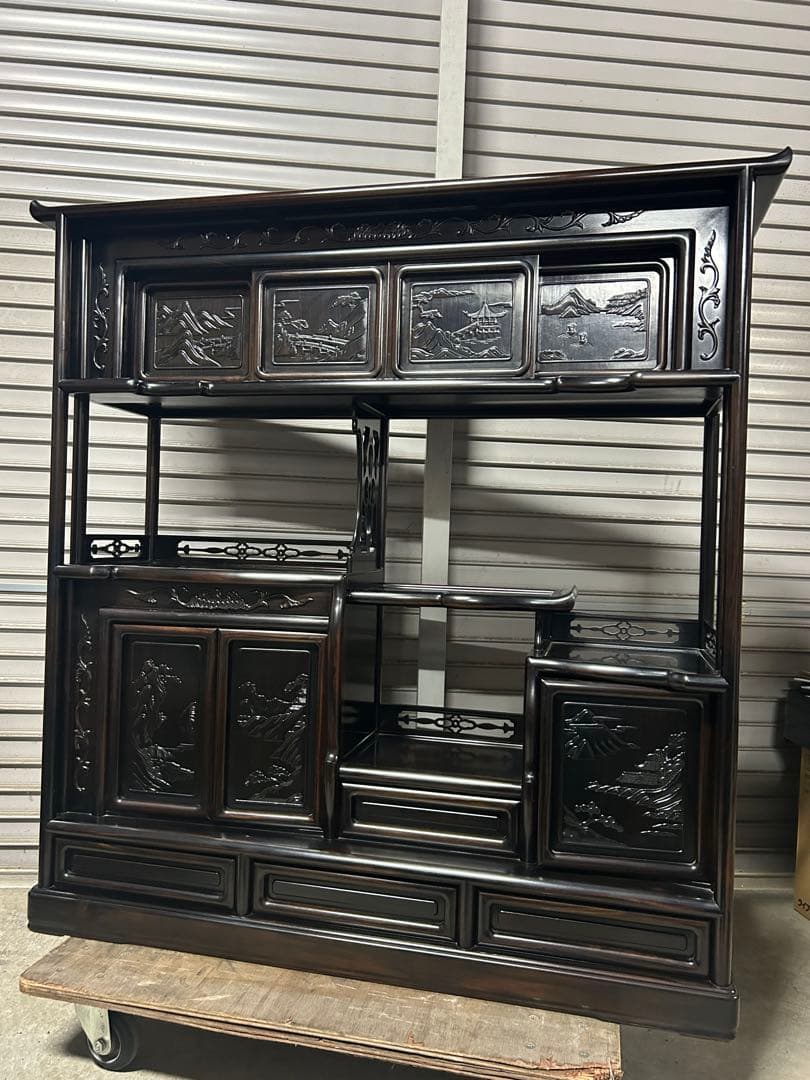 ☆GC209【中古品】 飾り棚　唐木 幅122cm