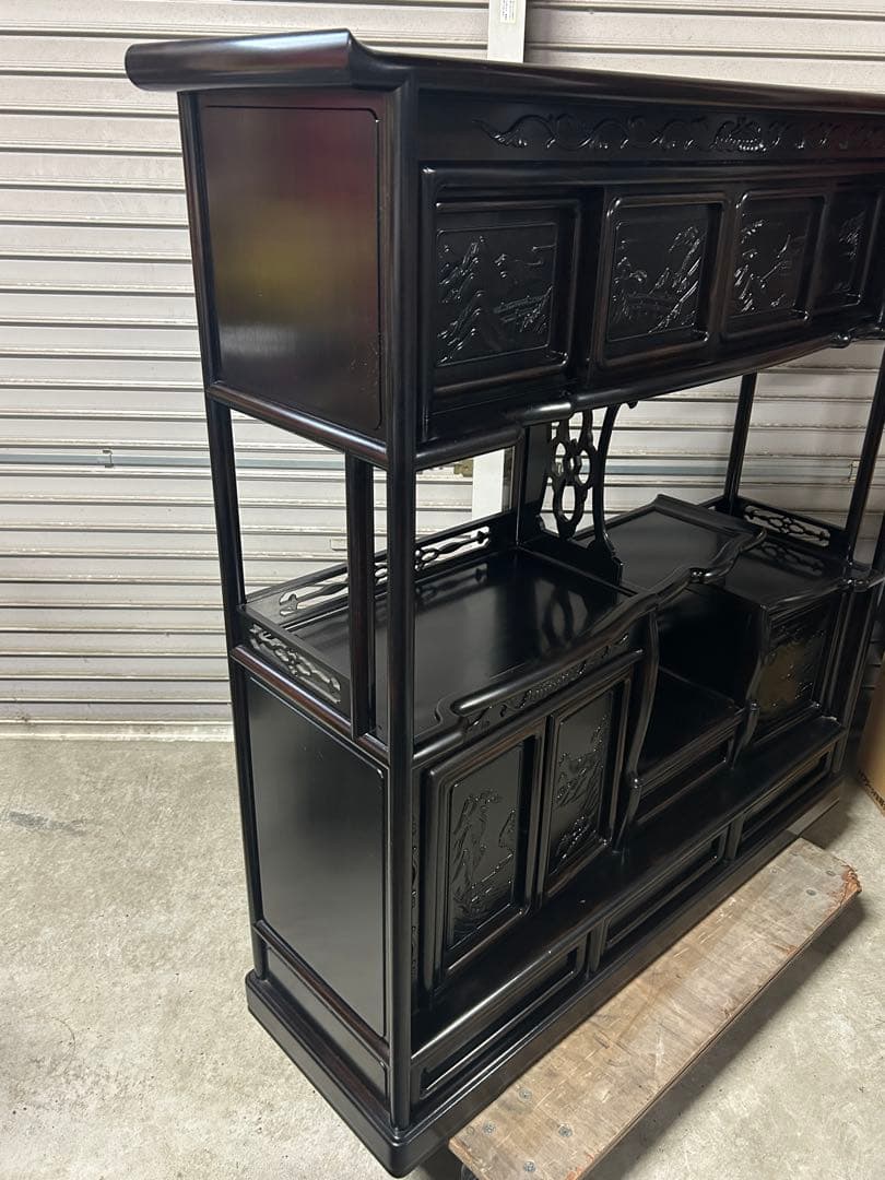 ☆GC209【中古品】 飾り棚　唐木 幅122cm