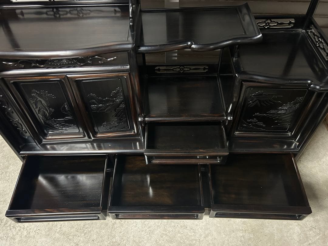 ☆GC209【中古品】 飾り棚　唐木 幅122cm