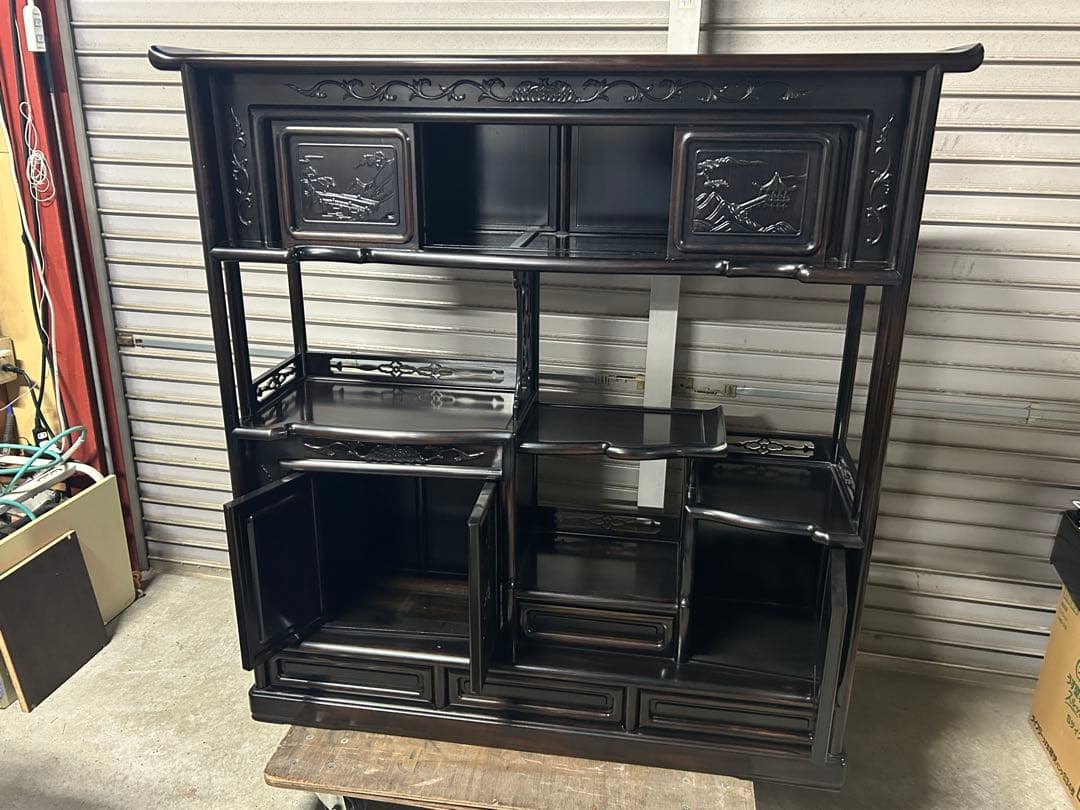 ☆GC209【中古品】 飾り棚　唐木 幅122cm