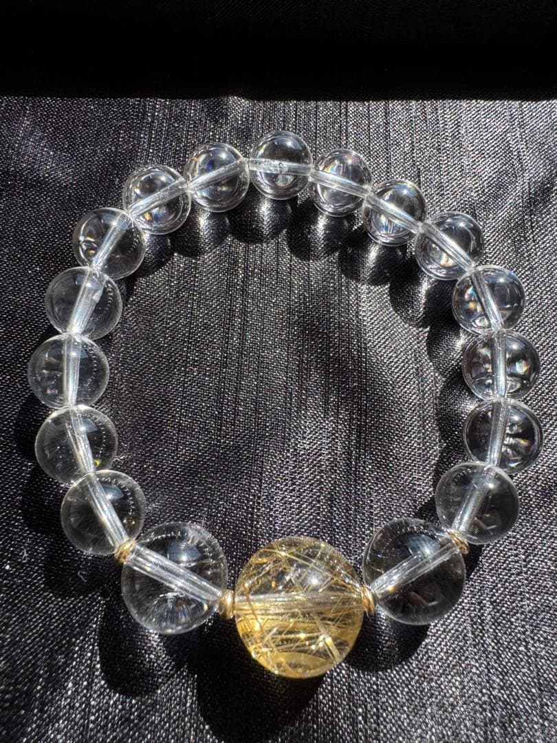 ⭐︎トップクオリティ⭐︎着色無しの本物⭐︎ゴールドルチル⭐︎ブレスレット⭐︎パワーストーン