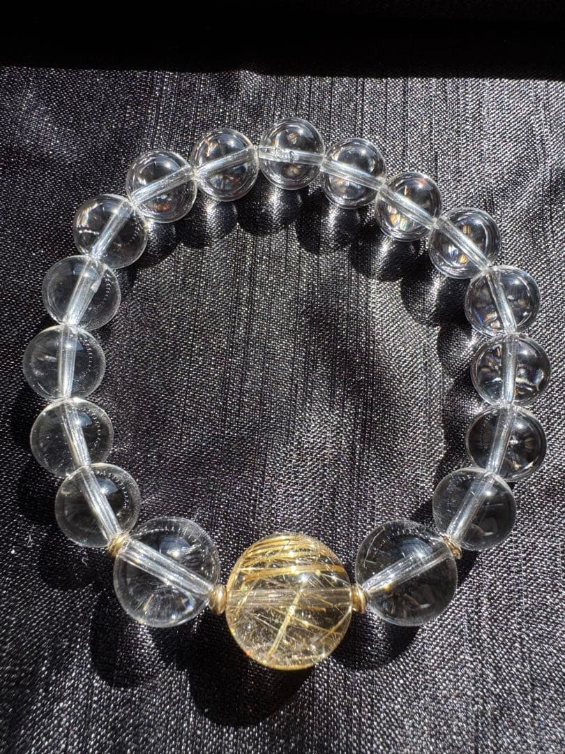 ⭐︎トップクオリティ⭐︎着色無しの本物⭐︎ゴールドルチル⭐︎ブレスレット⭐︎パワーストーン