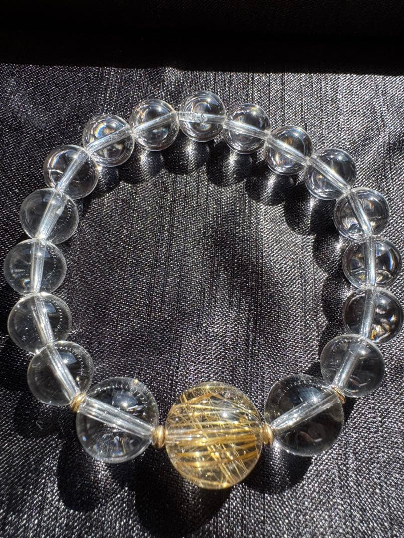 ⭐︎トップクオリティ⭐︎着色無しの本物⭐︎ゴールドルチル⭐︎ブレスレット⭐︎パワーストーン