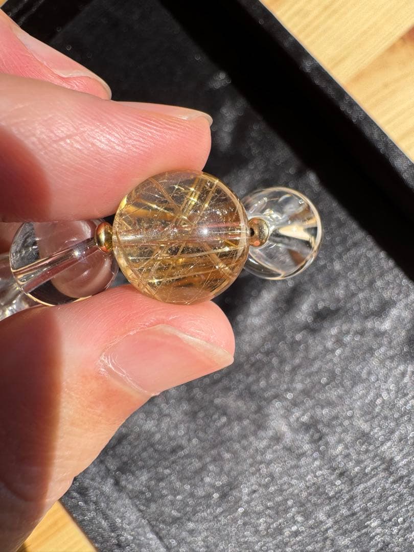 ⭐︎トップクオリティ⭐︎着色無しの本物⭐︎ゴールドルチル⭐︎ブレスレット⭐︎パワーストーン