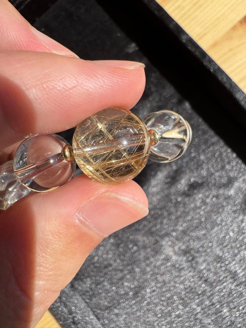 ⭐︎トップクオリティ⭐︎着色無しの本物⭐︎ゴールドルチル⭐︎ブレスレット⭐︎パワーストーン