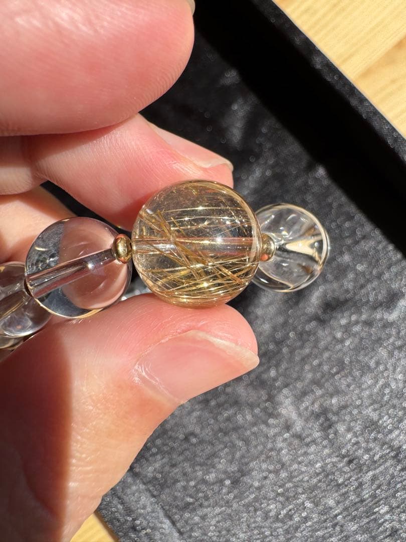 ⭐︎トップクオリティ⭐︎着色無しの本物⭐︎ゴールドルチル⭐︎ブレスレット⭐︎パワーストーン