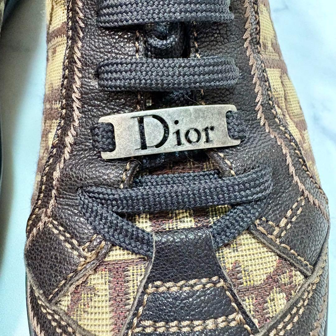 美品 Dior オブリーク柄 モノグラム ローカットスニーカー 37 24cm