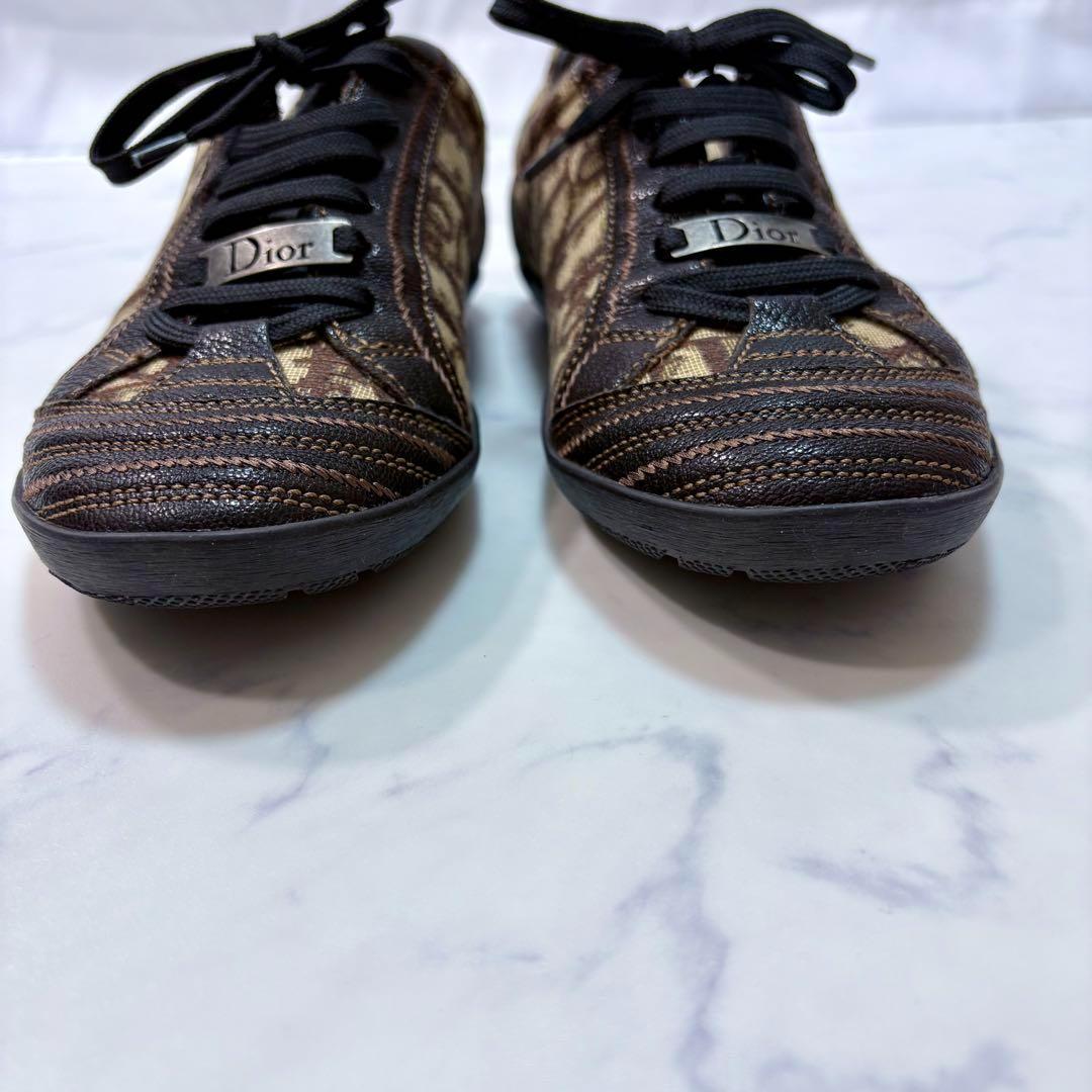 美品 Dior オブリーク柄 モノグラム ローカットスニーカー 37 24cm