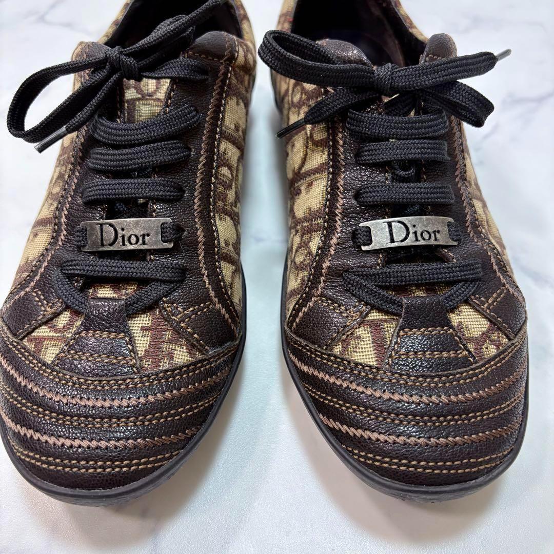 美品 Dior オブリーク柄 モノグラム ローカットスニーカー 37 24cm