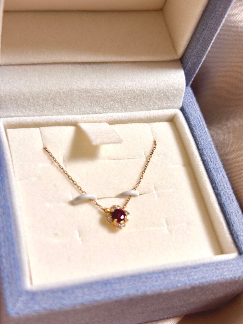 canal4℃ フラワーモチーフネックレス　誕生石　　ヨンドシー　K10