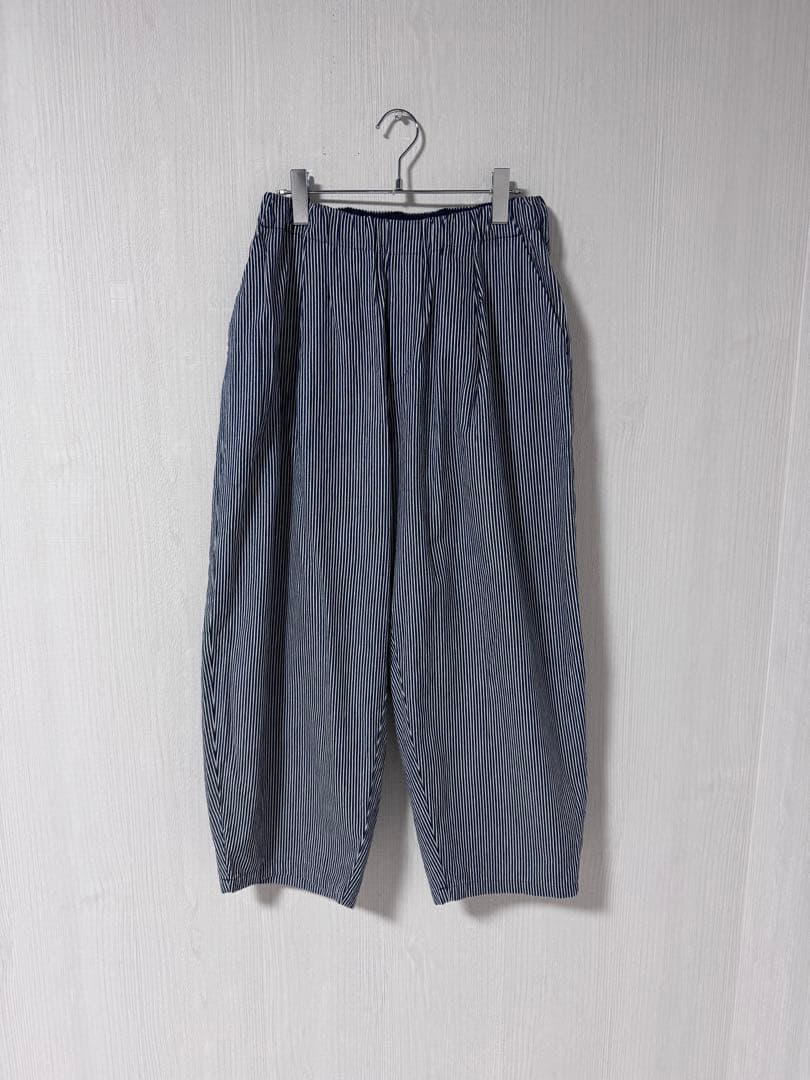mizuiro ind ヒッコリーワイドテーパードパンツ