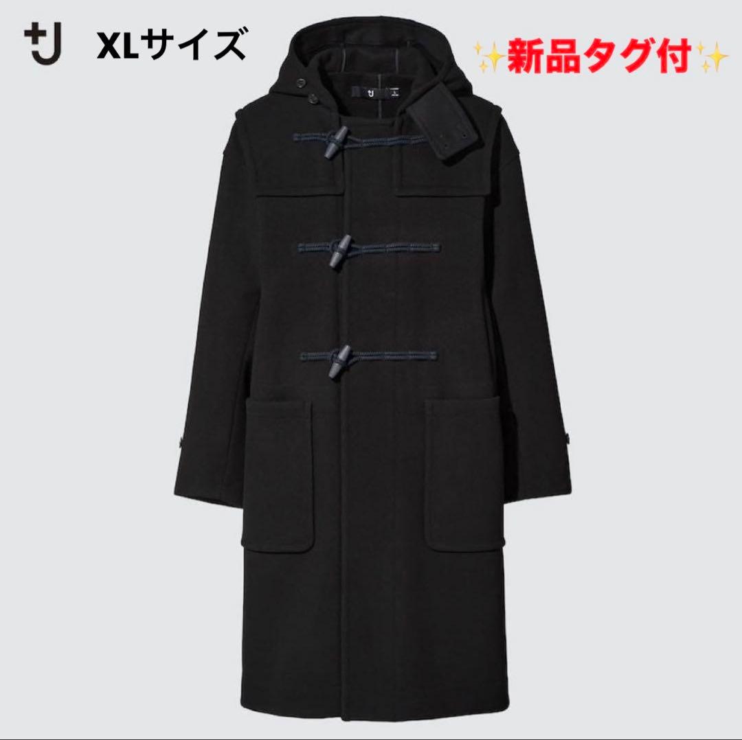 ✨新品タグ付✨ユニクロ+J ウールオーバーサイズダッフルコート ブラック XL