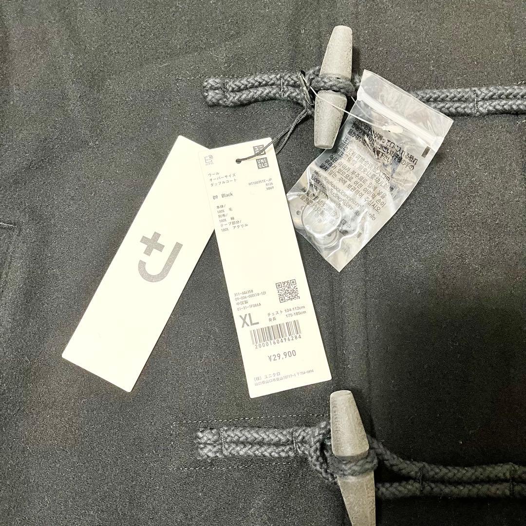 ✨新品タグ付✨ユニクロ+J ウールオーバーサイズダッフルコート ブラック XL
