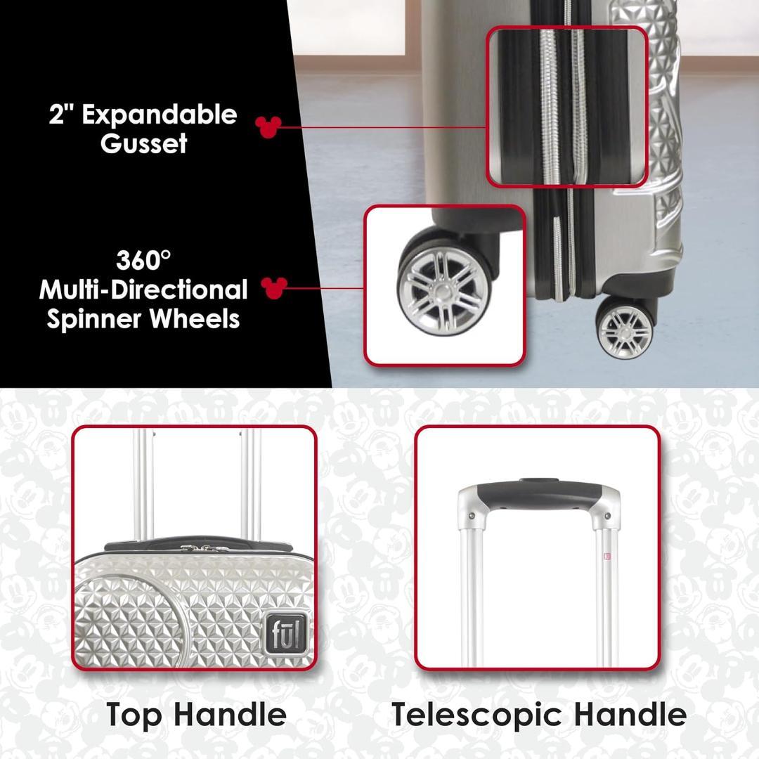 FUL ディズニー ミッキーマウス 21インチ スーツケース シルバー