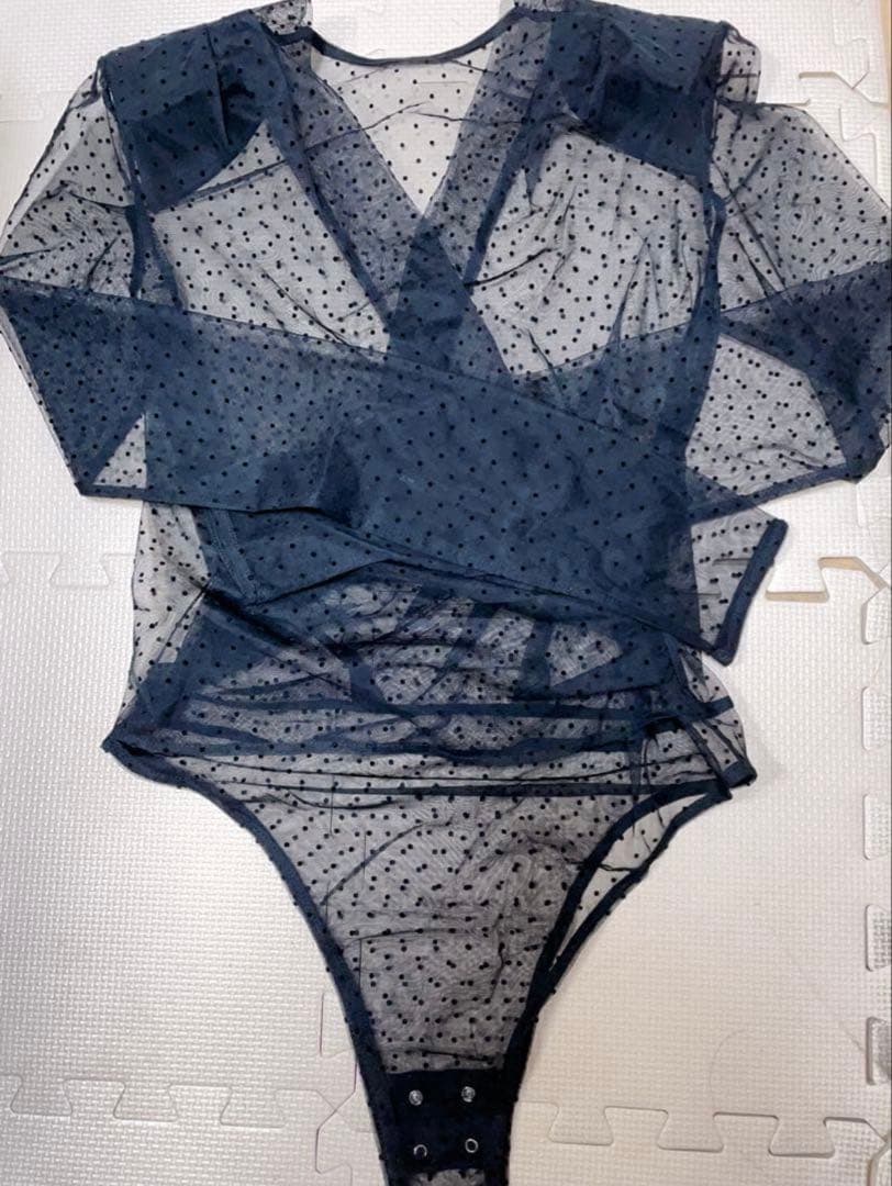 トップス SHEER DRAPE BODYSUITS