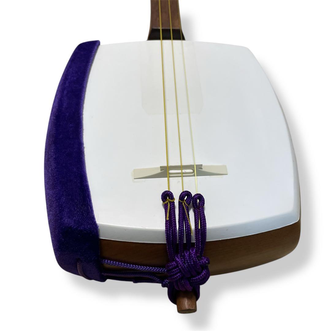 【美品✨】津軽三味線　太棹　人工皮　丸打胴　ソフトケース　撥