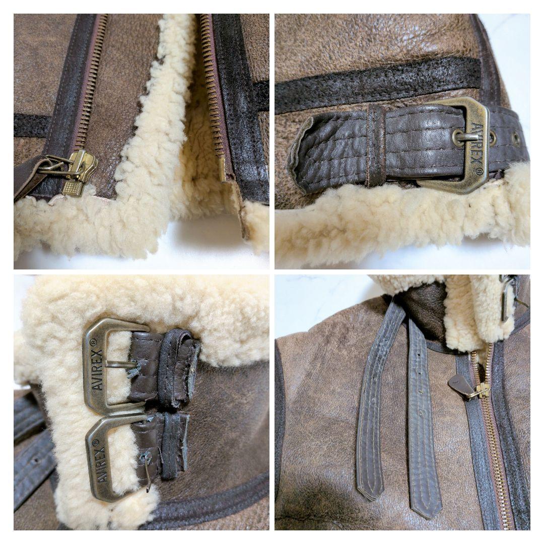 アヴィレックス B-3ムートン フライトジャケット USA製 40 シープスキン
