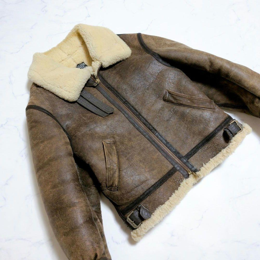 アヴィレックス B-3ムートン フライトジャケット USA製 40 シープスキン