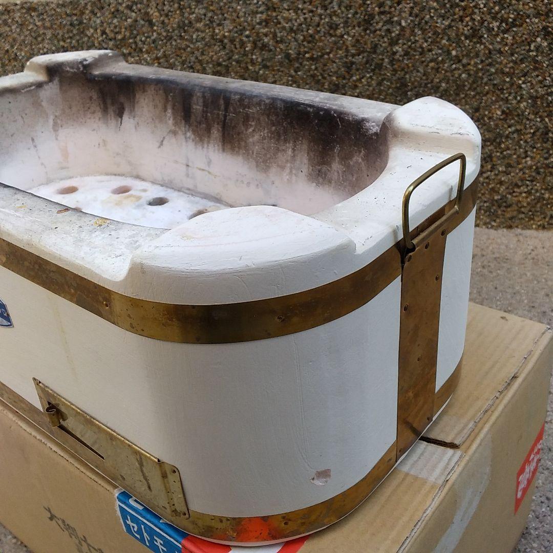 丸和工業製◎天然切出コンロ◎大判七輪/角形/網2枚付◎最高級 能登の切り出し