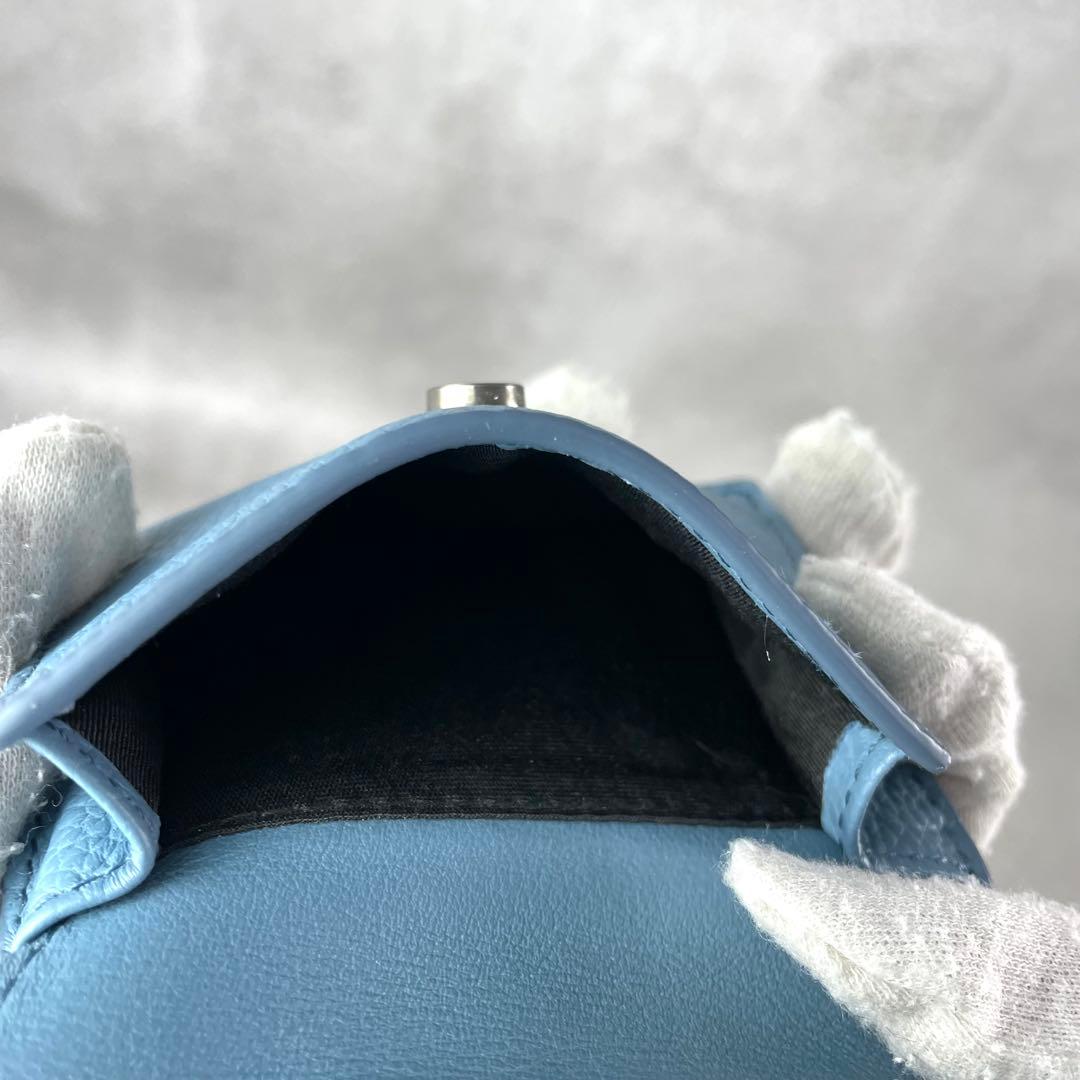 極美品✨ ディオール×ステューシー コラボ 折財布 レザー 小銭入れ ブルー