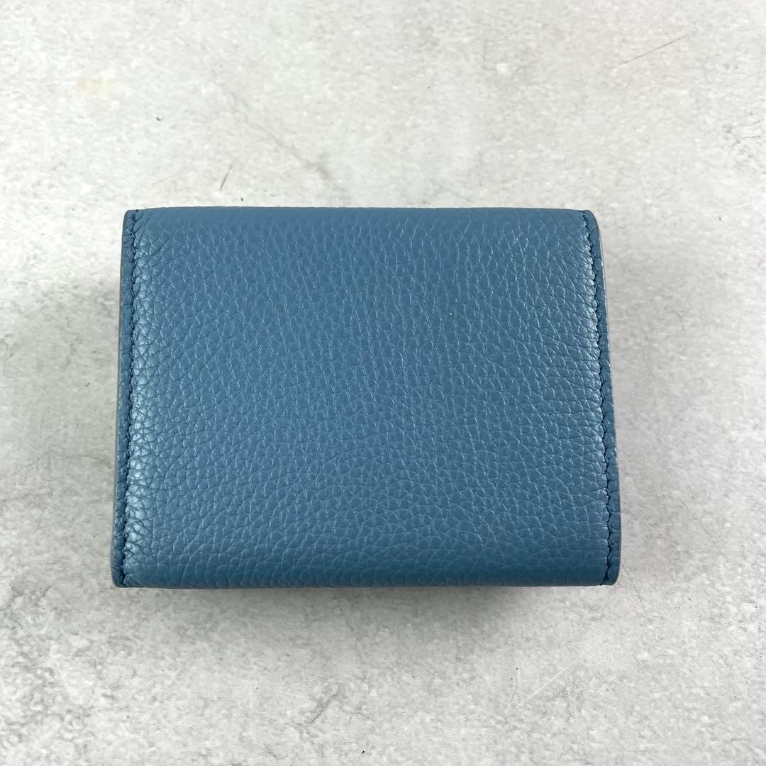 極美品✨ ディオール×ステューシー コラボ 折財布 レザー 小銭入れ ブルー