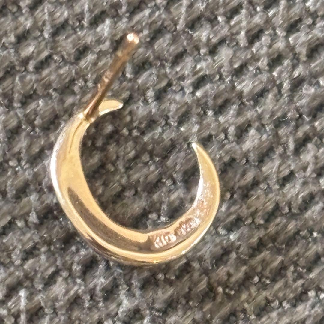 し*ろ様 【eteエテ】クレセントムーンピンクゴールドピアス K10 K18ポス