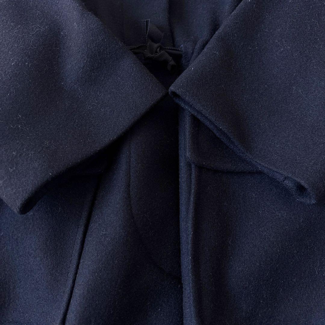 イザベルマラン オーバーサイズ フーデッドウールメルトン リバーハーフコート 黒