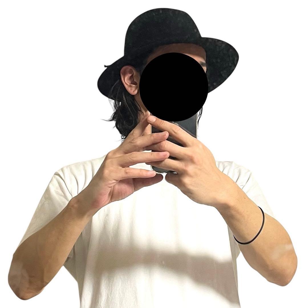 日本製 カムズアンドゴーズ ウール × ラビットファー フェドラハット 黒