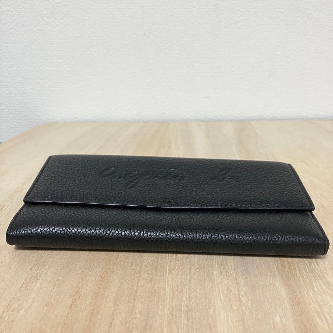 極美品✨agnès b. ✨アニエスベー ✨長財布 ✨黒 ✨フラップ