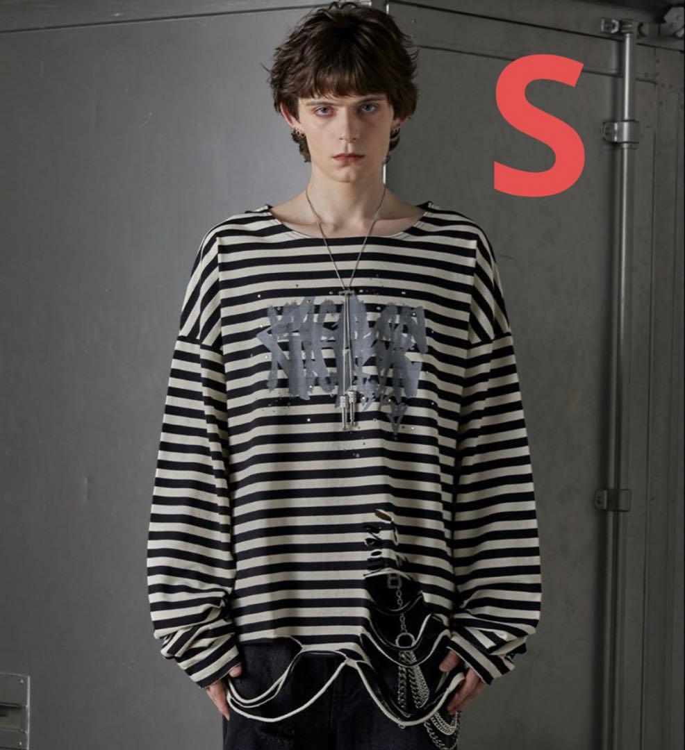 【GRANCY】総柄ラインストーングラフィックロンT sサイズ