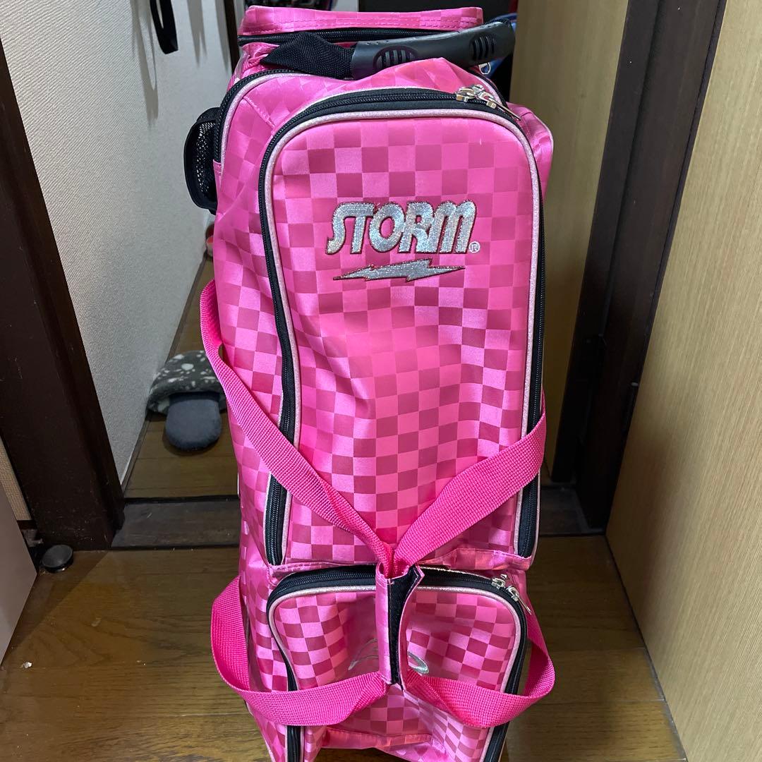 新品 STORM ボウリング用バッグ ピンク チェック柄 3球タイプ