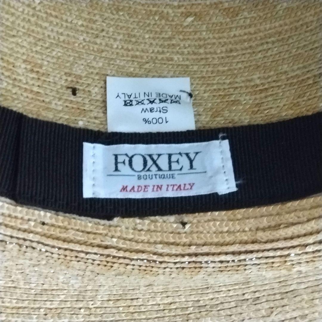 【新品同様】FOXEYブティック　麦わら帽子　ブラウンのおリボン　ストローハット