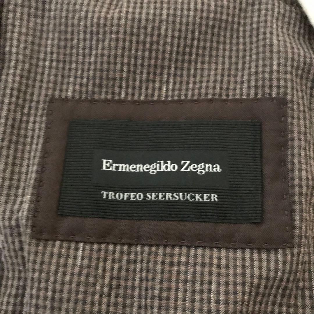 極美品　エルメネジルドゼニア　最上級トロフェオシアサッカージャケット　46