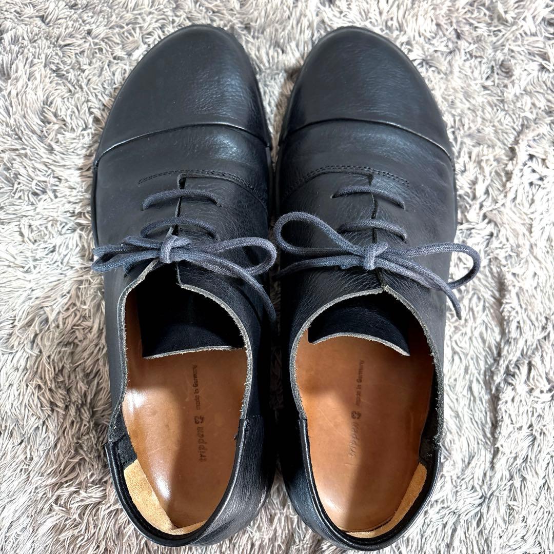 極美品❣️trippenトリッペン 厚手シボ革 レースアップシューズ コンフォート