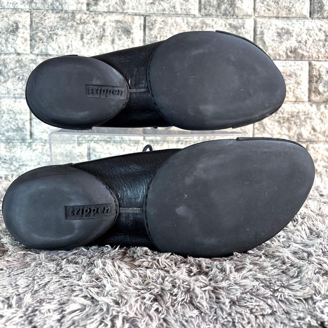 極美品❣️trippenトリッペン 厚手シボ革 レースアップシューズ コンフォート