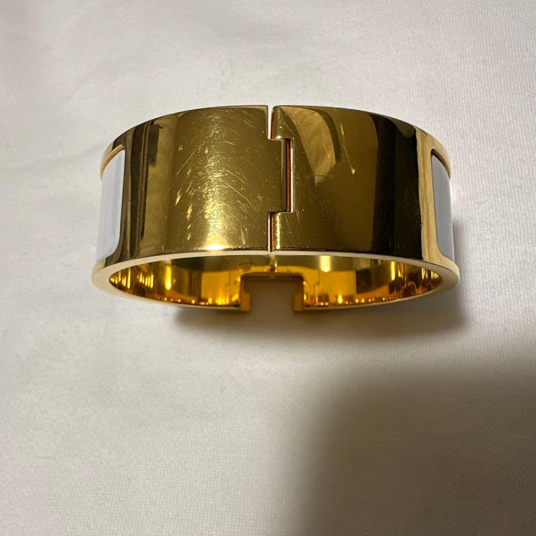 HERMES ホワイト ゴールド バングル