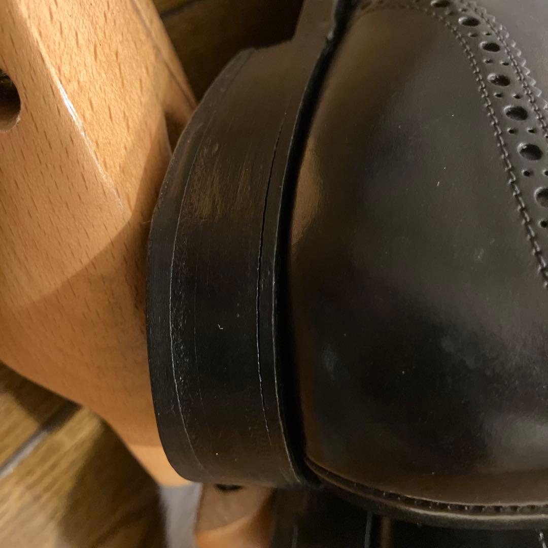 CROCKETT&JONESの黒ウィングチップレザーシューズ6E