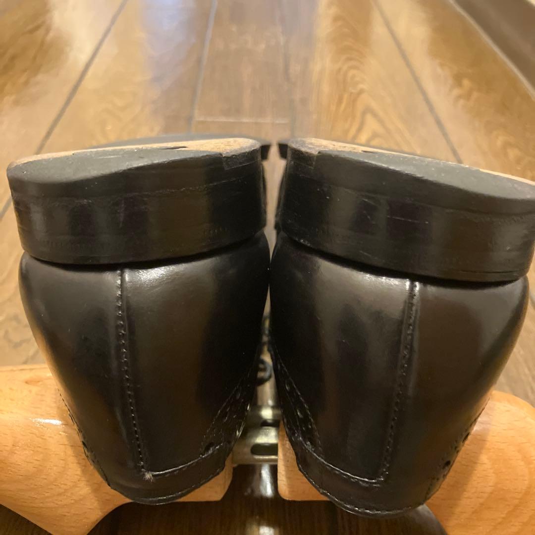 CROCKETT&JONESの黒ウィングチップレザーシューズ6E