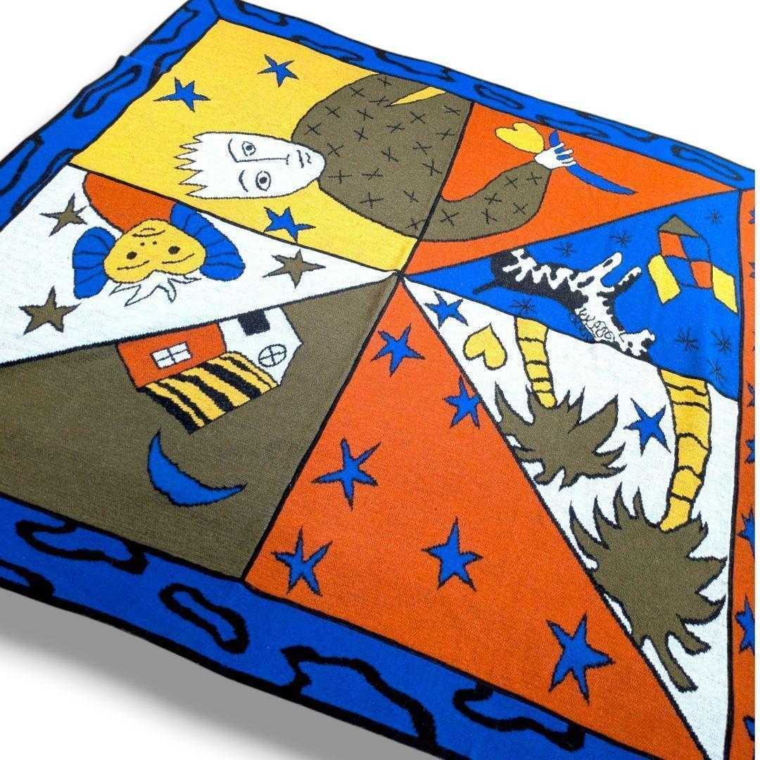 希少品 ■カステルバジャック アート柄大判ストール シマウマ ヤシの木