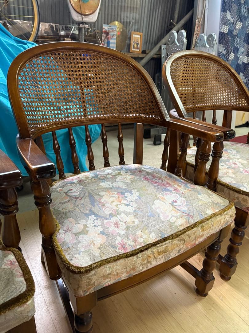 オールドカリモク　コロニアルアームチェア　4客セット　福岡市西区引き取り限定価格
