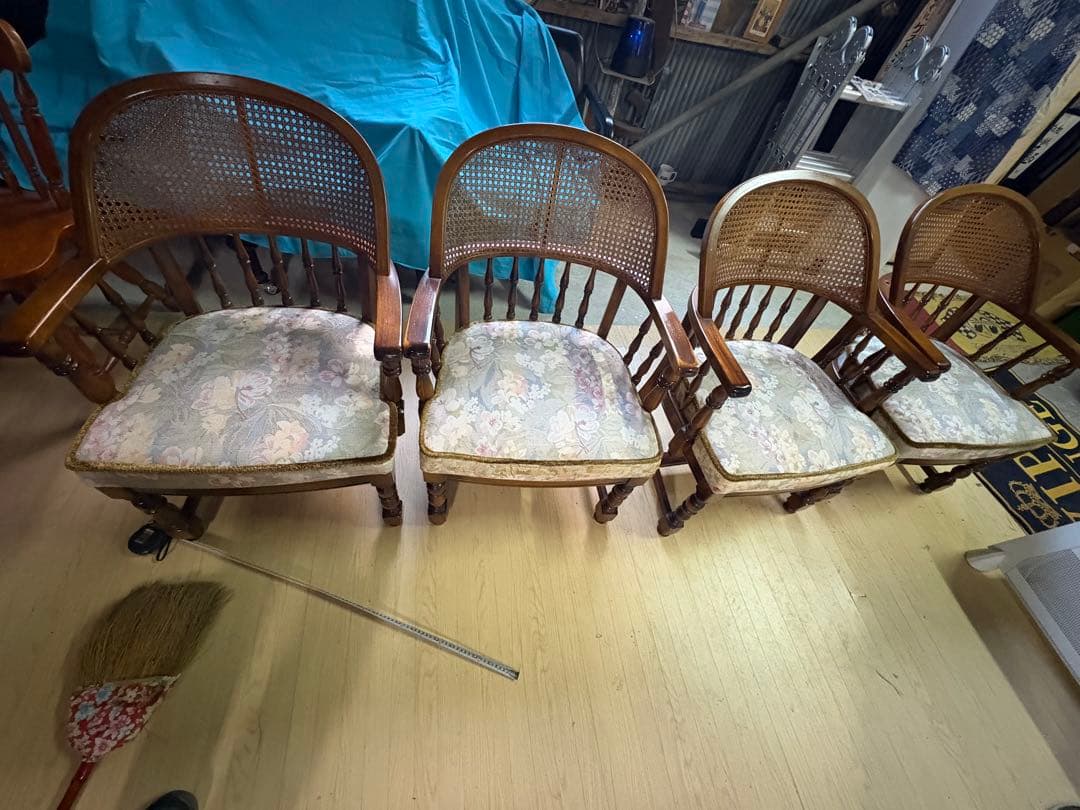 オールドカリモク　コロニアルアームチェア　4客セット　福岡市西区引き取り限定価格