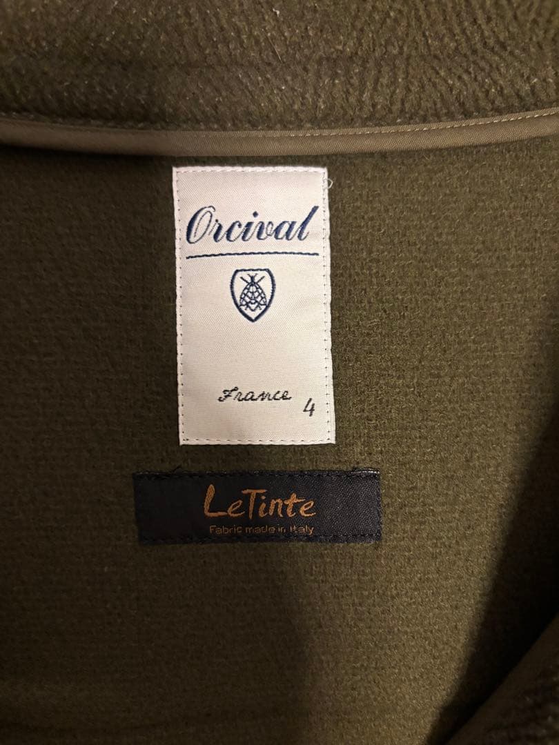 【美品】Orcival オーシバル メンズ コート オリーブ カーキ