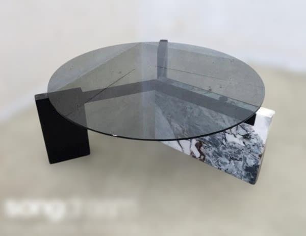 展示品■songdream■ロヴィーゴ■ガラス■天然石■オーク■リビングテーブル