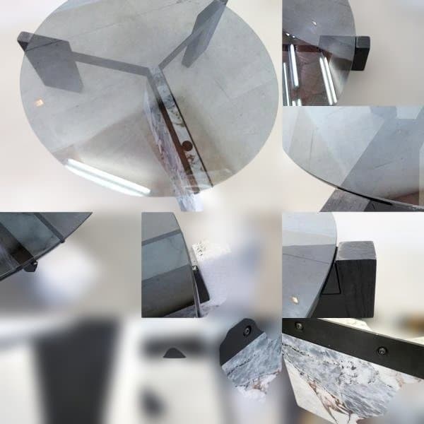 展示品■songdream■ロヴィーゴ■ガラス■天然石■オーク■リビングテーブル