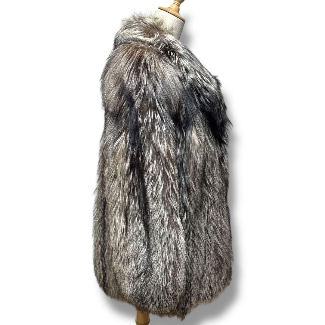 極美品 SAGA FOX 金サガ シルバーフォックスセミロングコート 毛皮 M