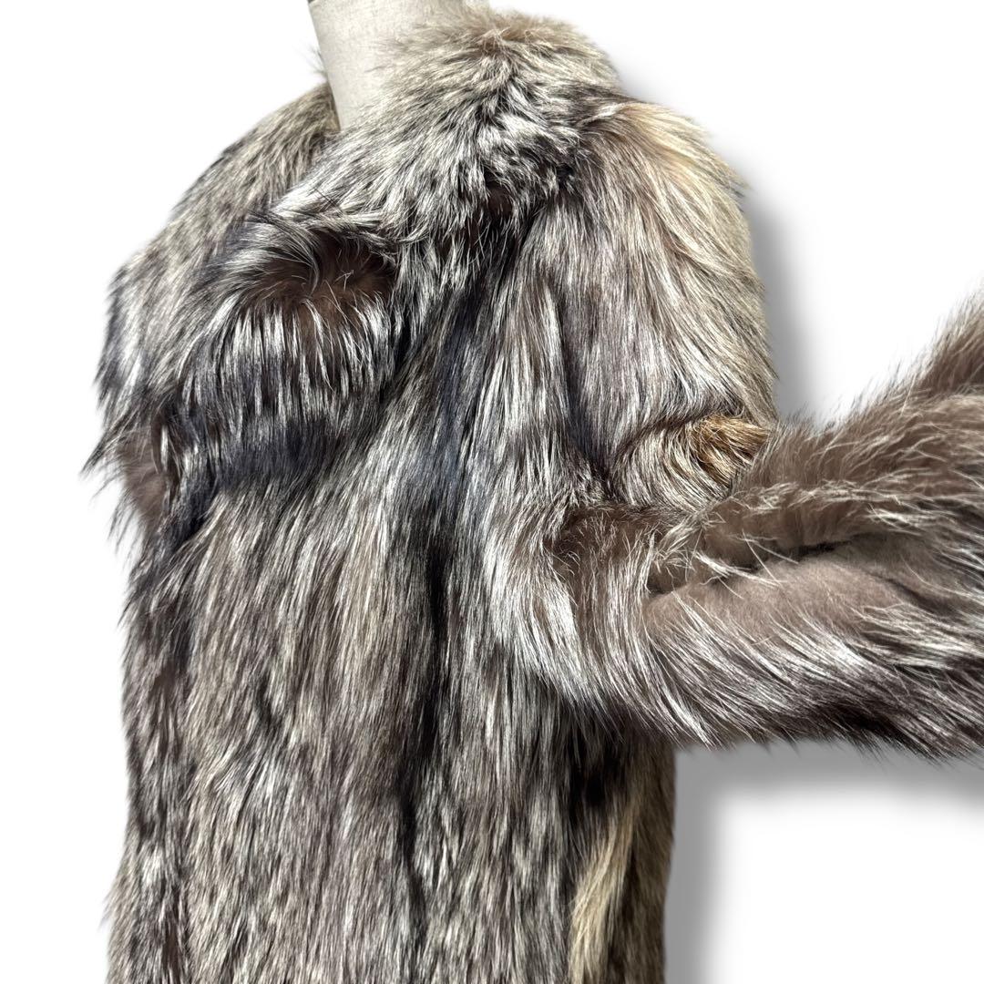 極美品 SAGA FOX 金サガ シルバーフォックスセミロングコート 毛皮 M